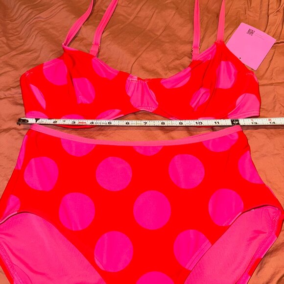 Kate Spade Polka Dot Bikini Red/Pink (Scarlet Flame) - Picture 4 of 9